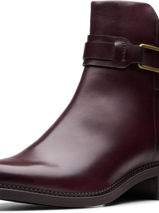Clarks Shoes - Clarks Burgundy Leather Ankle Boot Size 9.5 W